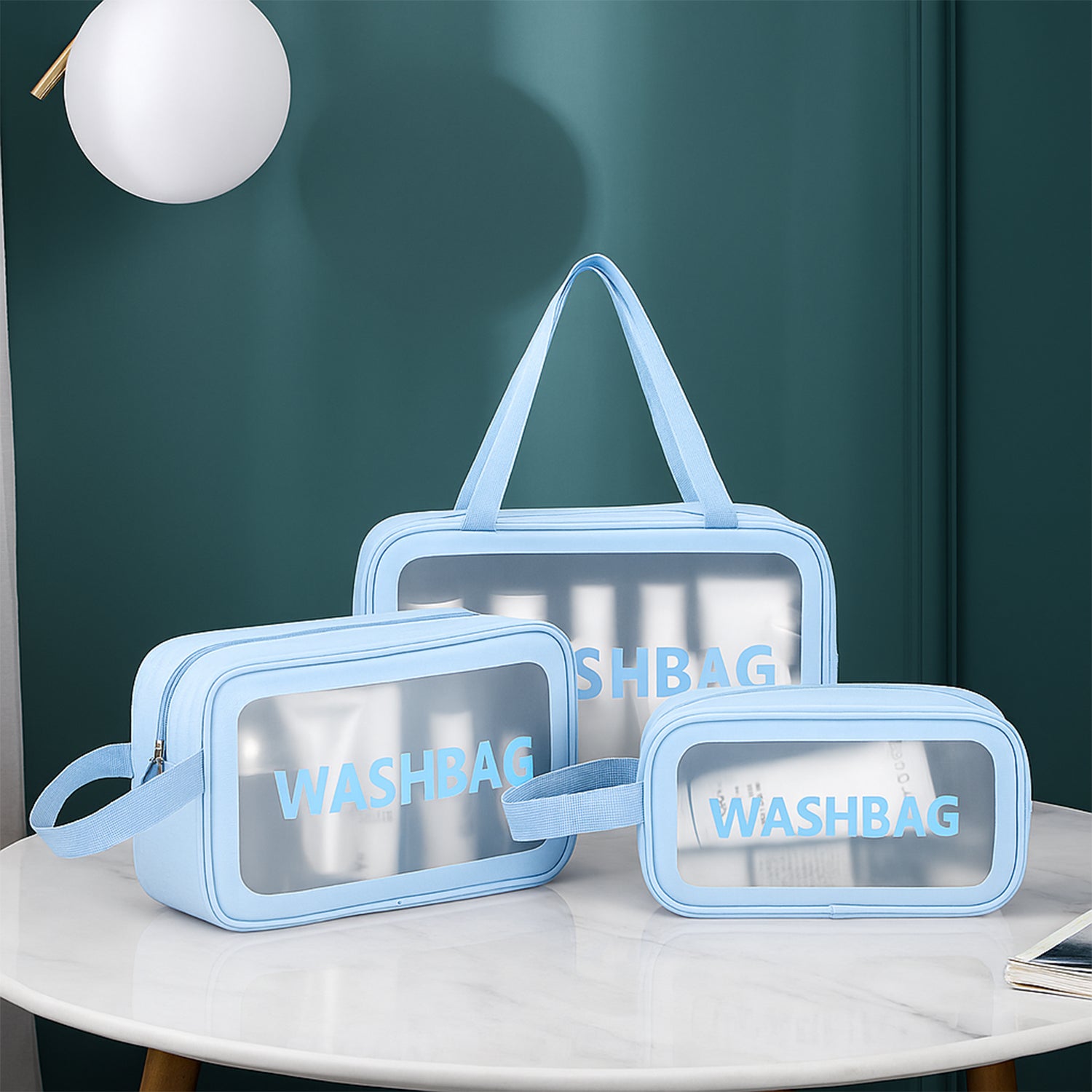 3-in-1 Waterproof Transparent Travel Toiletry Bag Set 3-in-1 Waterproof Transparent Travel Toiletry Bag Set